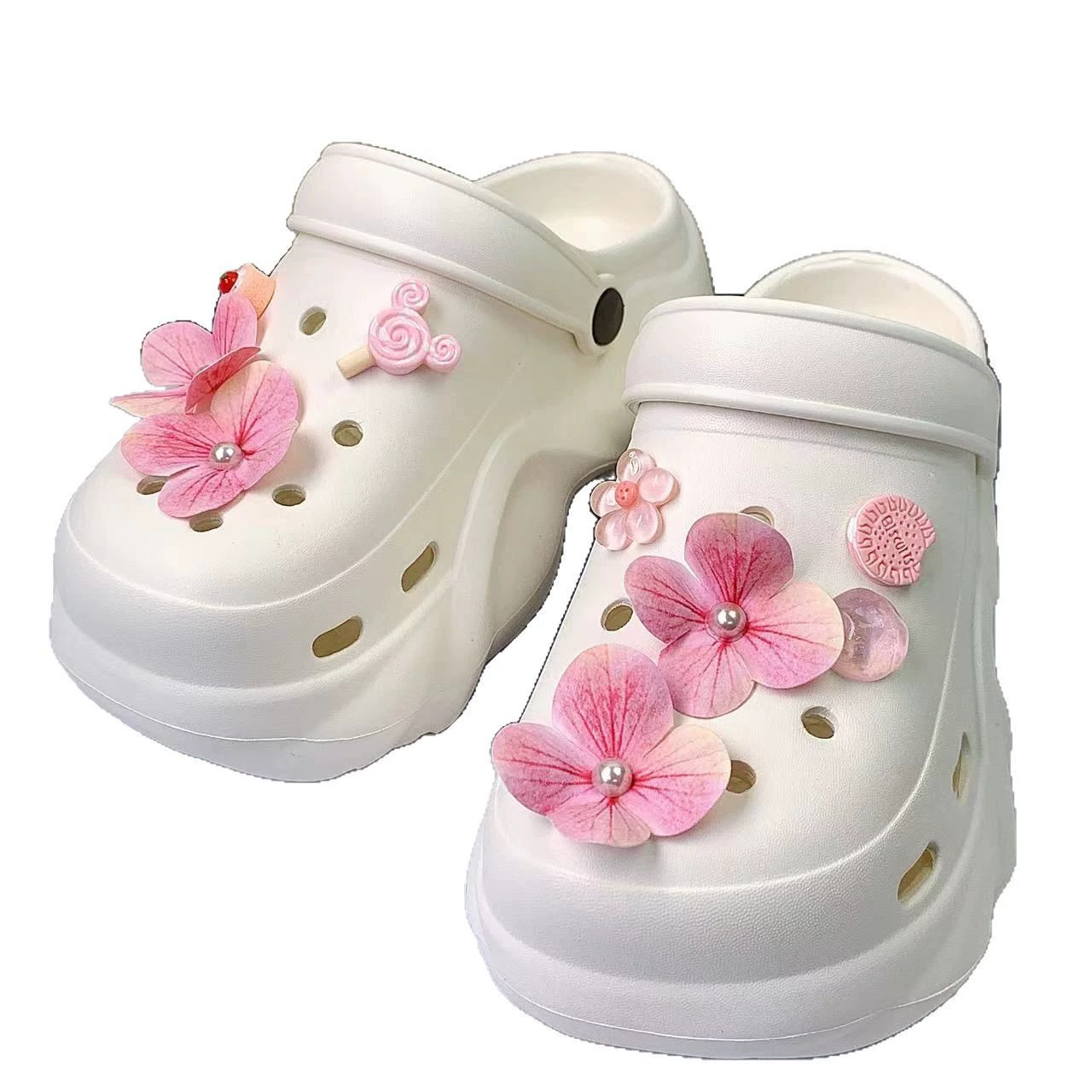 Украшения для обуви Phalaenopsis (jibbitz), китайский стиль 2025, наборы DIY с опцией жемчужной цепочки