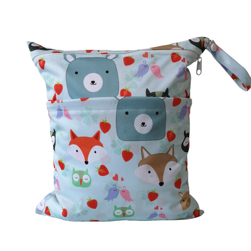 Angel Paradise No. 37 to 58 Double Zipper Print Button Style Diaper Bag Waterproof Bag