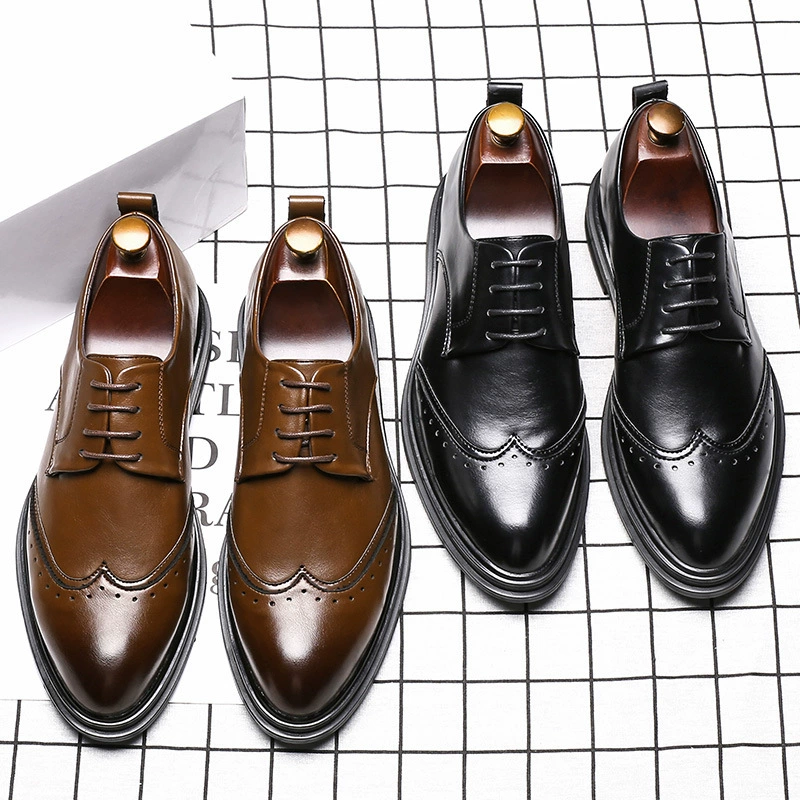 Весенне-осенние резные мужские туфли в Корейском стиле, британские повседневные деловые дышащие модельные туфли, оптовая продажа, обувь 3066