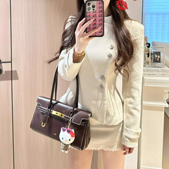 细闪小香风收腰外套 低腰毛边流苏半裙两件套2025秋季新品套装裙