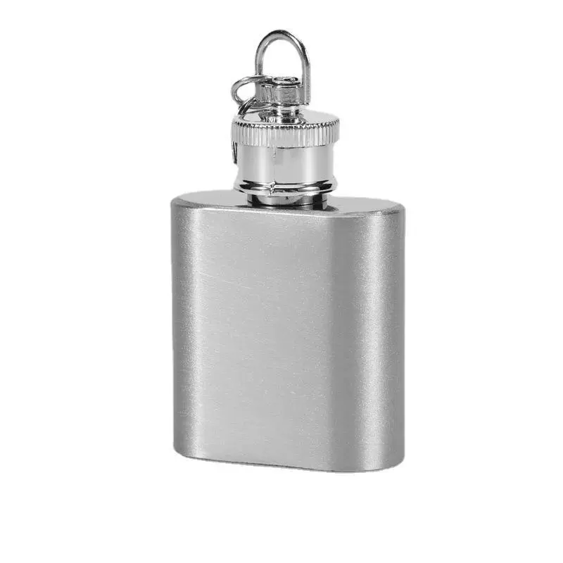 Handheld travel pocket flask for camping stainless steel, keychain, 1-2 ounces