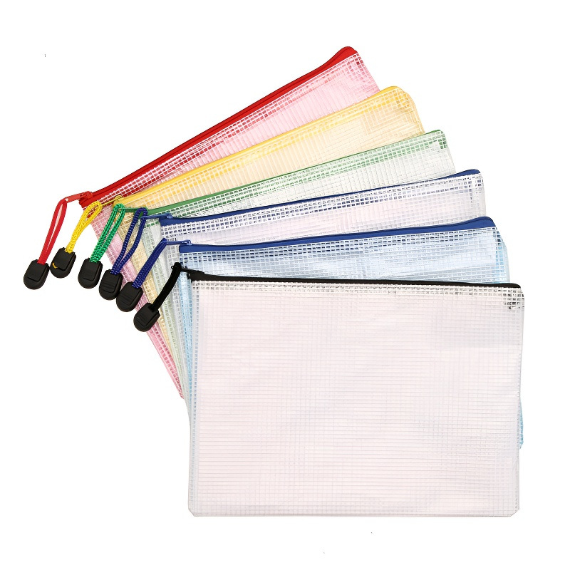 Bolsa de malla gruesa bolsa de archivos impermeable de gran capacidad / bolsa de datos bolsa de facturas de oficina bolsa de cremallera sellada Yiwu