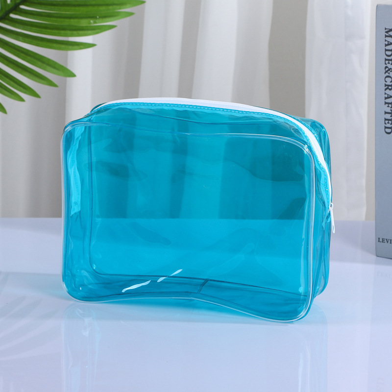 Bolsa de lavado de viaje de cuatro piezas Bolsa de cosméticos de PVC engrosada Bolsa de almacenamiento con cremallera impermeable y a prueba de polvo de gran capacidad image 11