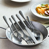 Matte tableware stainless steel, retro dessert spoon, set, with snowflakes