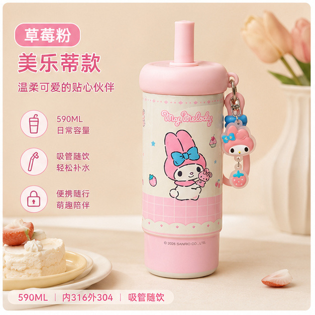 Sanrio taza de paja de aislamiento térmico 2026 nuevo tipo de taza de tritan animada para perros tritan gran capacidad