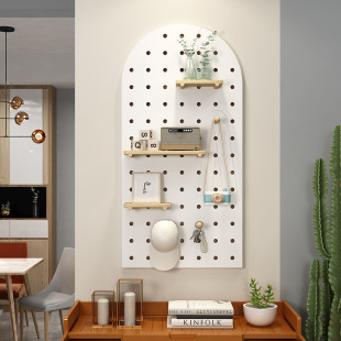 Perforated Board Solid Wood Wall Storage Rack Wooden Wall Hanging Bookshelf Partition Storage Rack Hanging Board Wall Rack Dropshipping