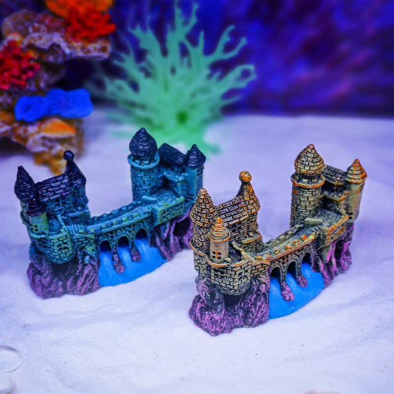 Nuevas decoraciones para acuarios, castillo de estilo europeo, adornos de paisajismo de jardín de estilo antiguo, diseño de micropaisaje popular