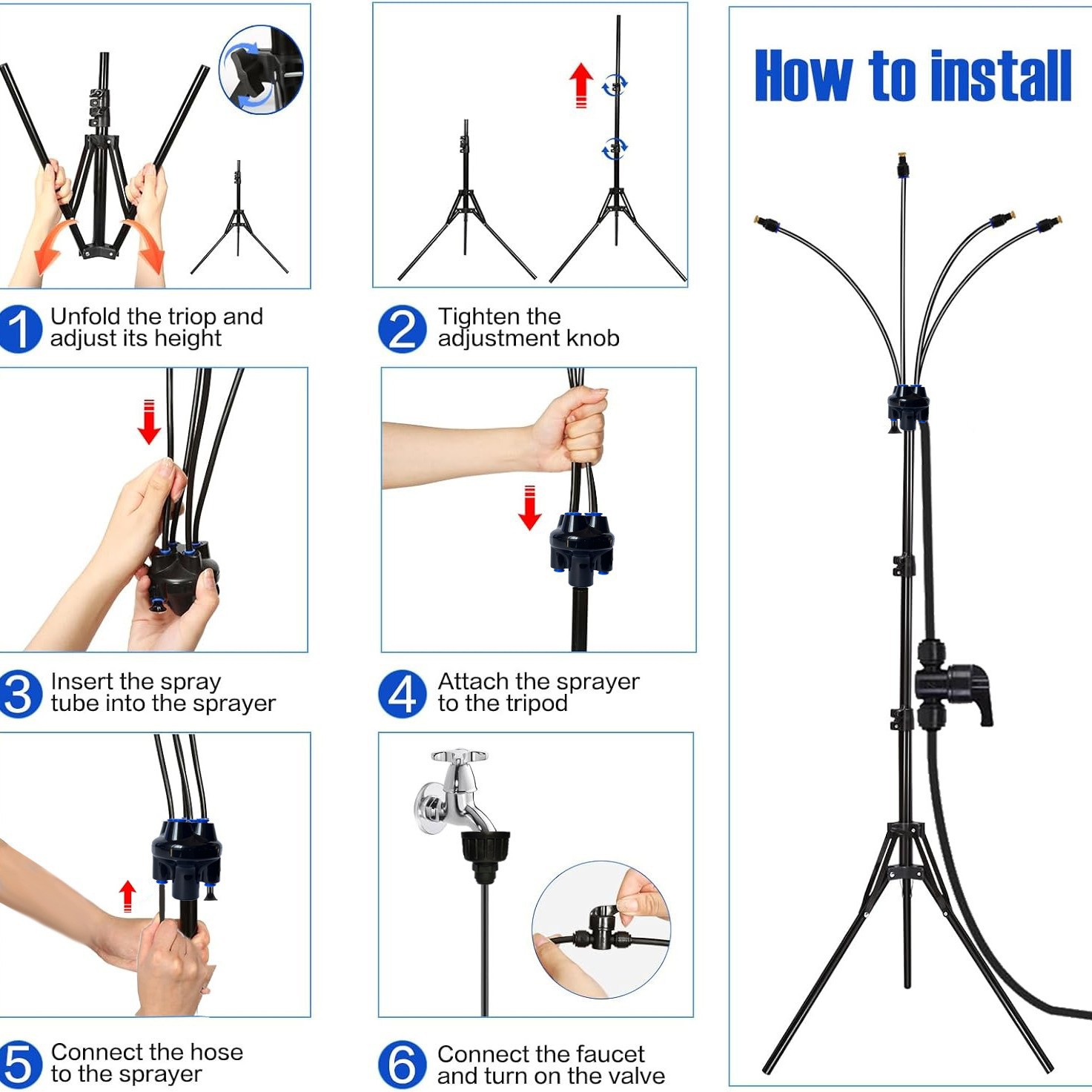 Sistema a bassa pressione fisso, irrigatore regolabile per esterni, ideale per rinfrescare cortili e per irrigare fiori con getto universale._voghion.com