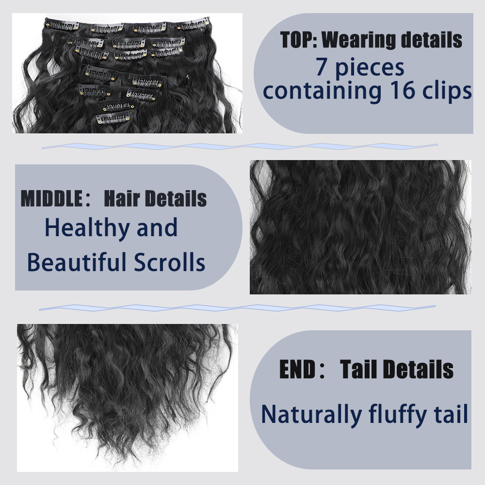 perruque ensemble de 7 pièces perruque en soie de maïs extension de cheveux pour femme 56 cm extension de cheveux sans couture à usure naturelle_voghion.com