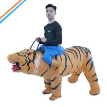 老虎充气服骑行猛兽充气服装万圣节爆品派对演出服厂家直售