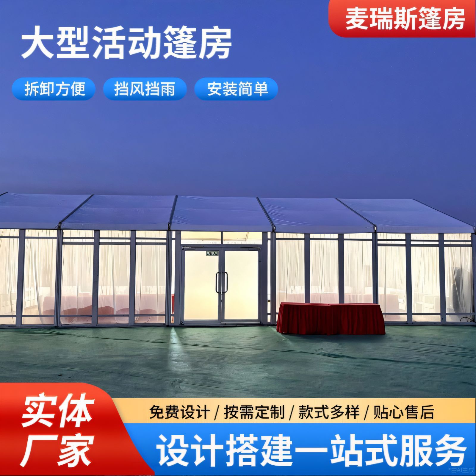 厂家生产玻璃篷房户外幕墙活动车展移动仓储帐篷批发蓬房可移动