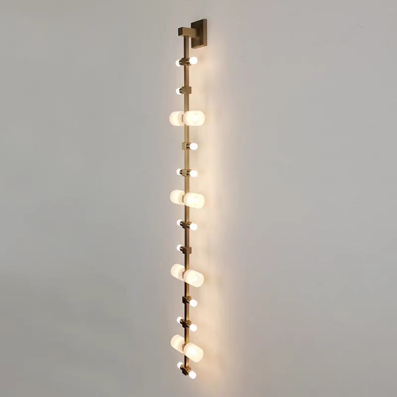 Lámpara dúplex Lámpara de pared para edificio dúplex Lámpara de pared Lámpara de cama minimalista posmoderna Lámpara de araña redonda Dormitorio Villa Comida moderna