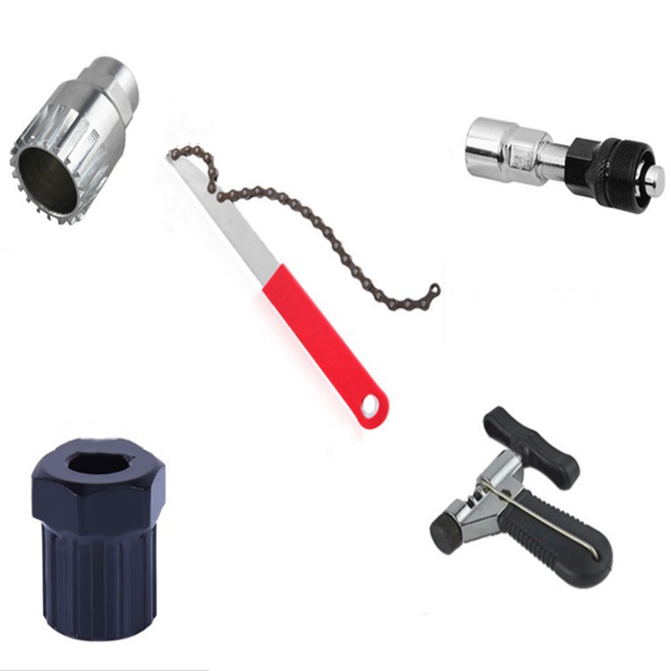 Juego de herramientas de bicicleta Centro de reparación de la manga del eje del volante desmontaje llave de reparación de bicicleta de montaña herramienta de combinación de instalación