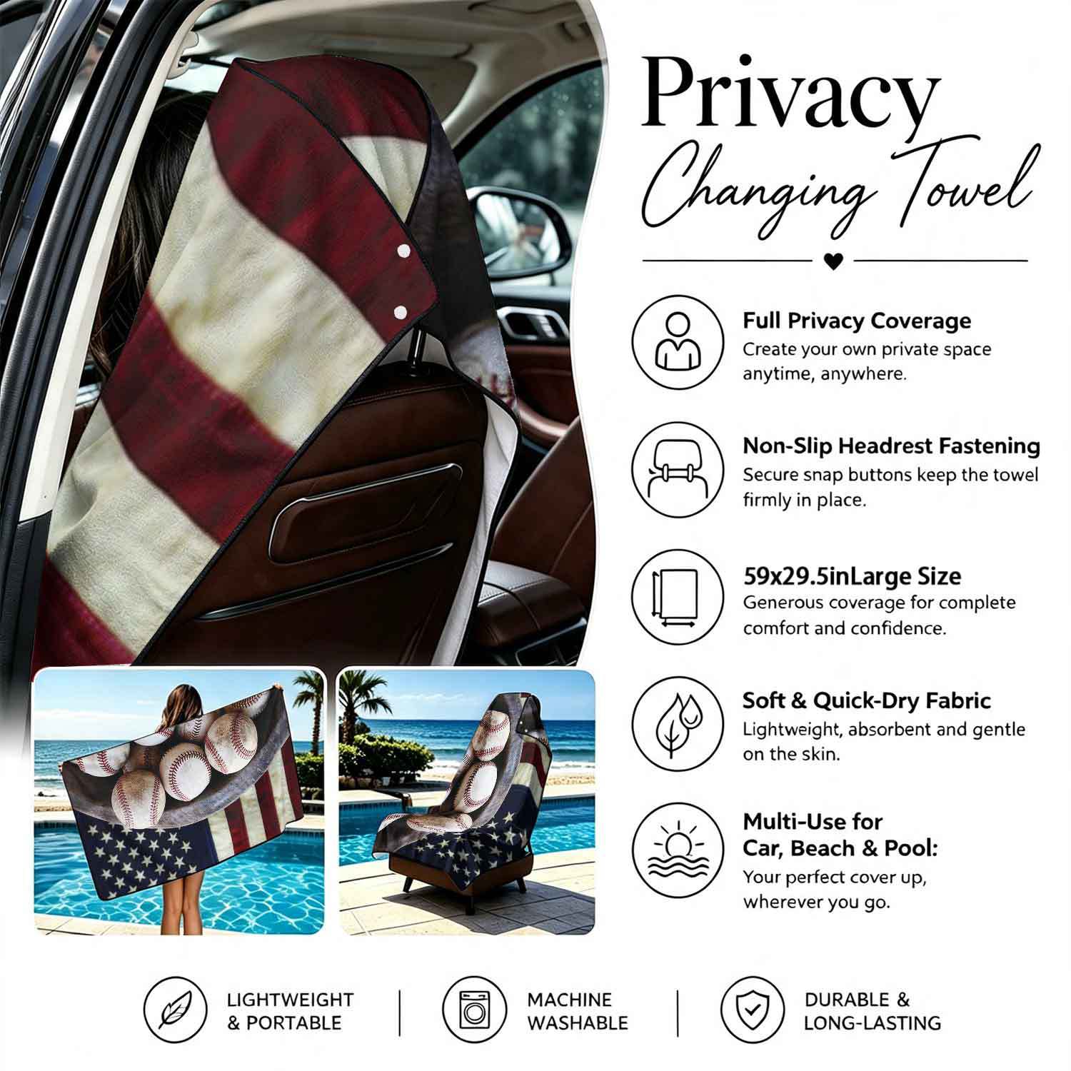 2-piece dual-use car seat cover, ultra-fine fiber, can be used as a beach towel, printed car protective seat cover 13