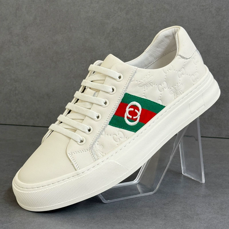 Белые туфли для мальчиков, новинка 2025 года, мужская обувь, осенняя обувь, мужская модная обувь, повседневная обувь на плоской подошве из натуральной кожи, нишевые мужские кроссовки