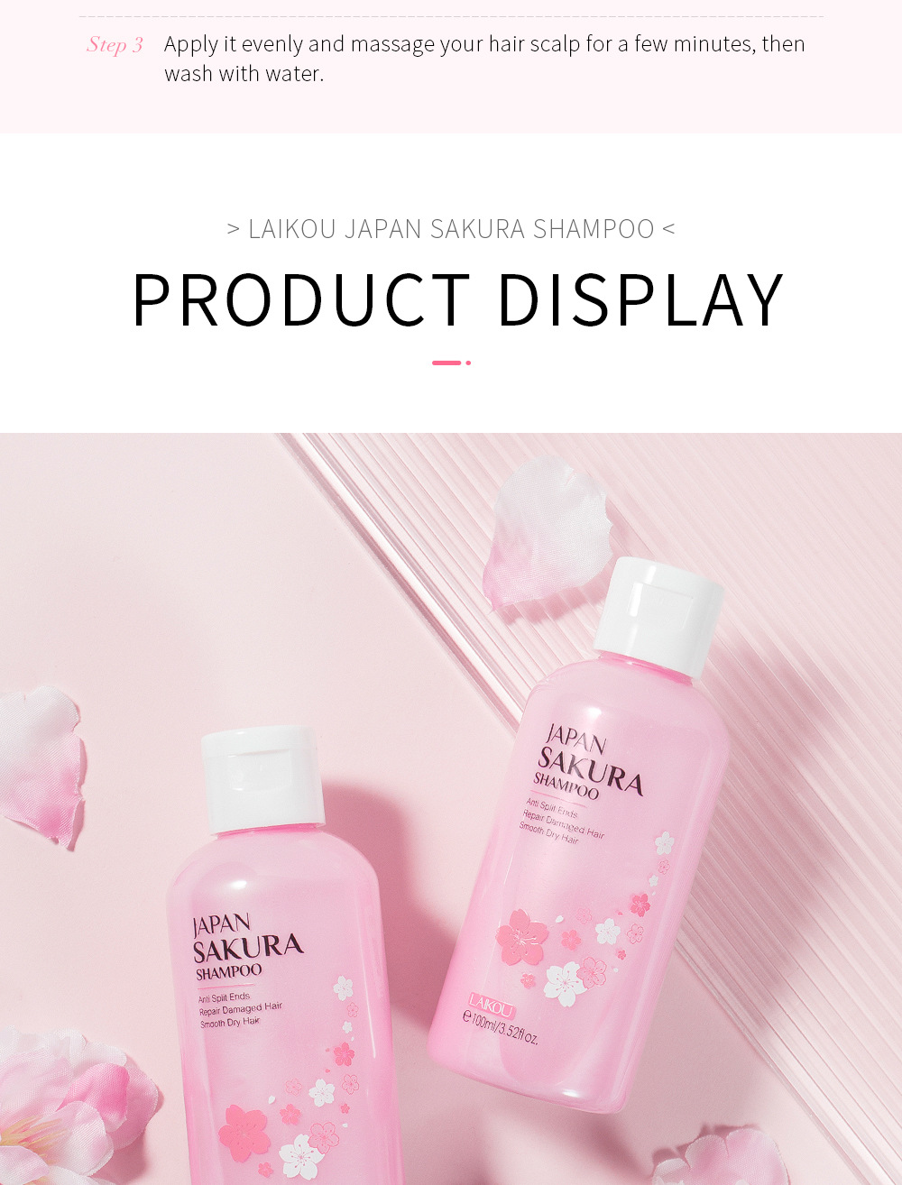 LAIKOU Sakura Shampoo cleanses hair, provides soft, smooth and refreshing hair with a lingering fragrance. Wholesale from the manufacturer undefined