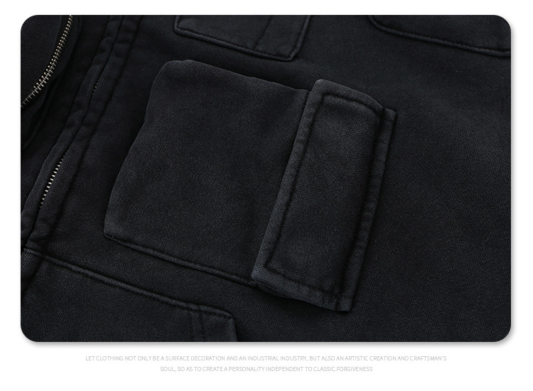 Herrenbekleidung Herbst und Winter Neue Modemarke Multi Pocket Zipper Cardigan Kapuzenpullover Jacke_voghion.com