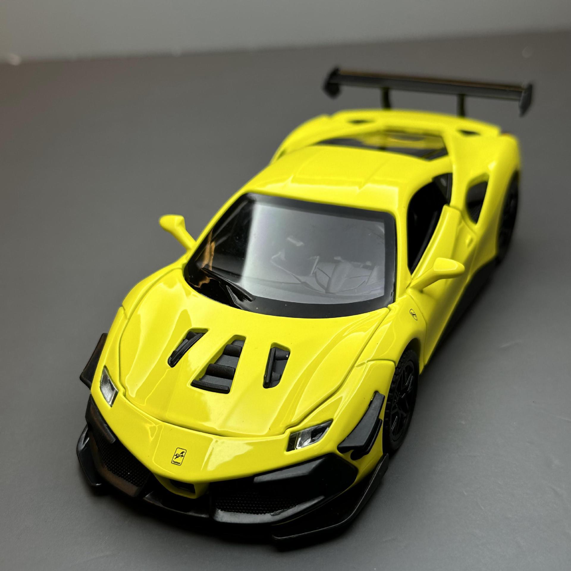 Modelo de coche de aleación Jiaye 1 a 32 Rafa 488 coche deportivo Tire hacia atrás de sonido coche de juguete modelo de música colección de decoración