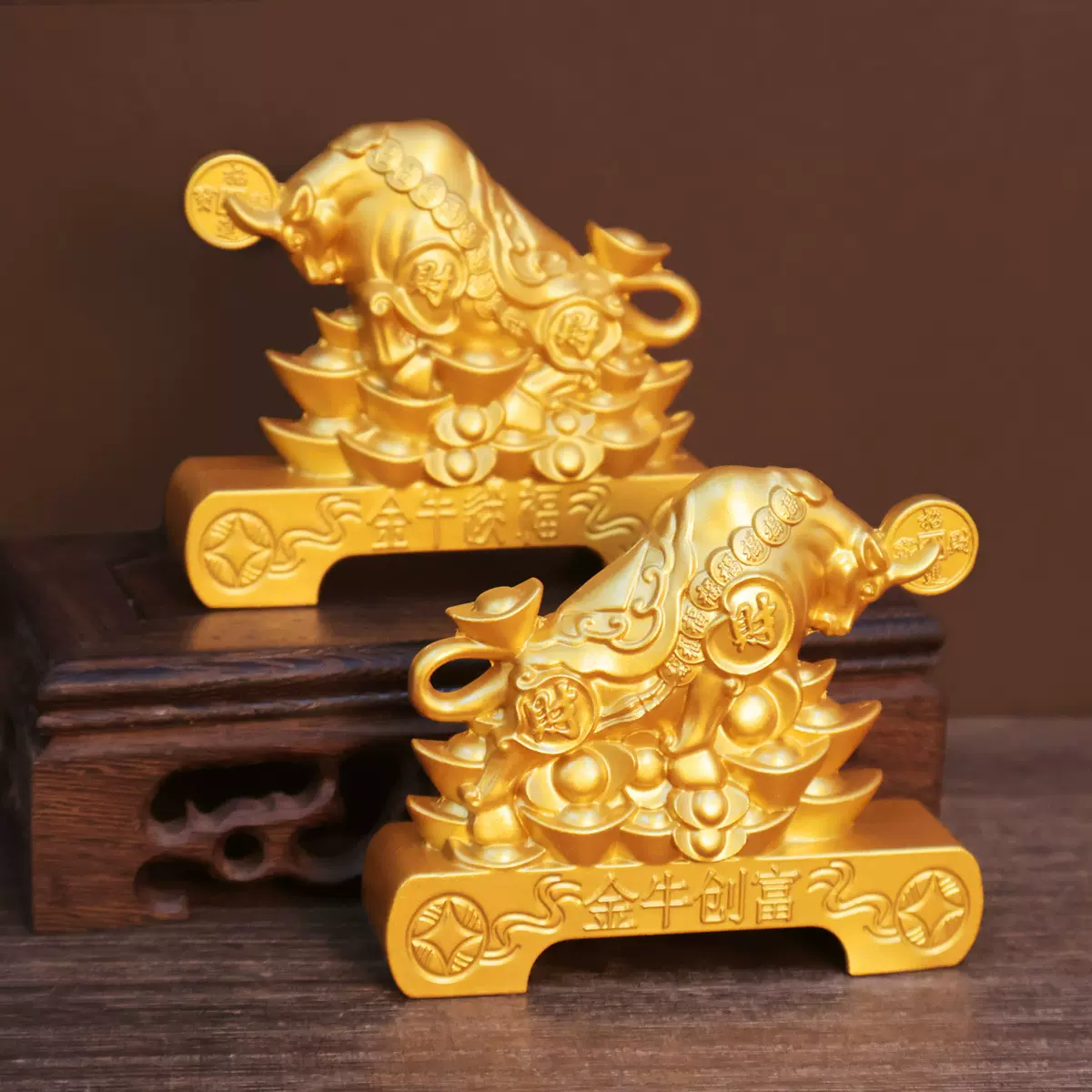 财牛摆件金牛运势如虹牛摆件招财牛势办公室客厅礼品旺市茶桌摆件