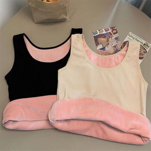 New style thermal vest for women, velvet thickened bottoming top, seamless German underwear vest, inner wear to protect against cold in autumn and winter