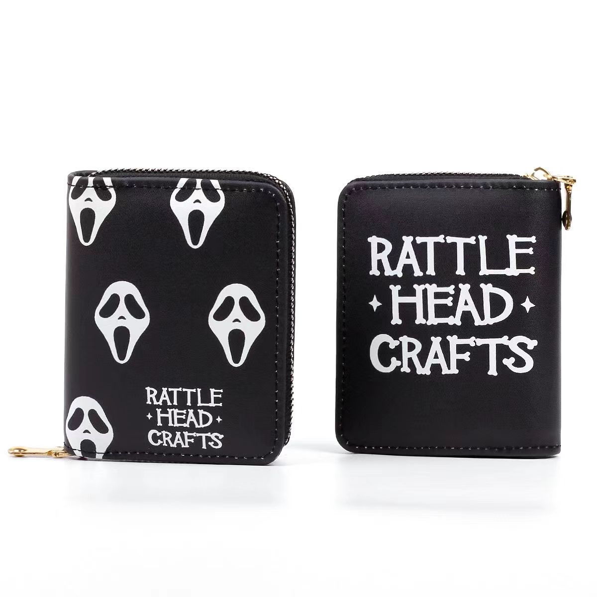 2023 nueva cartera de Halloween cráneo impreso multi-Tarjeta titular divertido Halloween monedero embrague