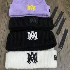 AMIRI Casual Fashion Street High Quality Knitted Embroidered Letter Wool Hat Couple's Knitted Hat in stock
