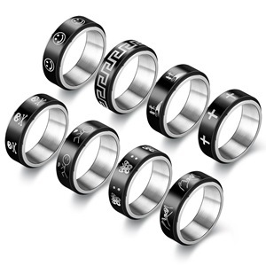 Fashion Cross Butterfly Skull Titanium Steel Rings 1 Piece