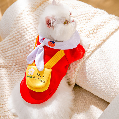 Cat clothes, autumn and winter warm sweatshirt, anti-shedding ragdoll, Garfield bag, small dog pet clothing