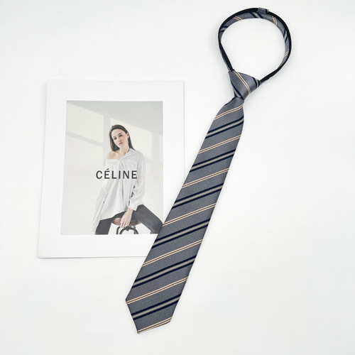 Fashion striped jk tie women's shirt accessories college style dk men's knot-free casual Japanese school uniform student trendy style