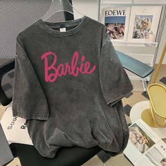 外国貿易アメリカ復古半袖tシャツ女性夏高街潮牌水洗いして古いゆるい半袖ins上着卸売りをする