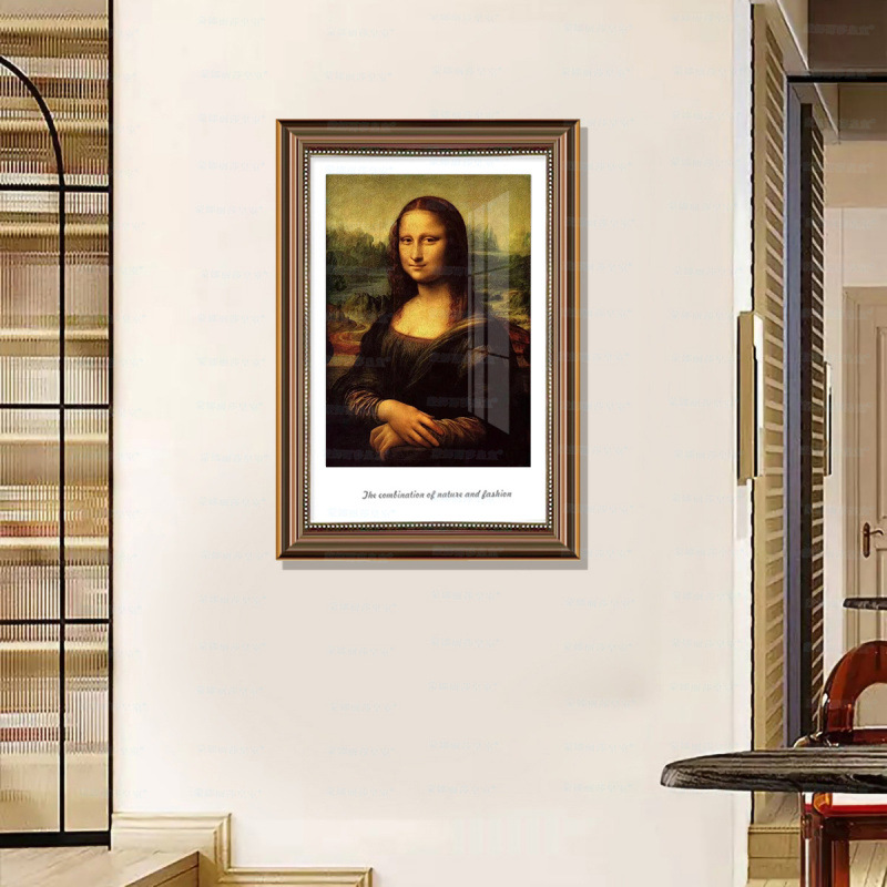 Mona Lisa real bordado cruzado Mona Lisa minimalista sala de estar moderna portátil arte figura decoración bordado a mano image 2