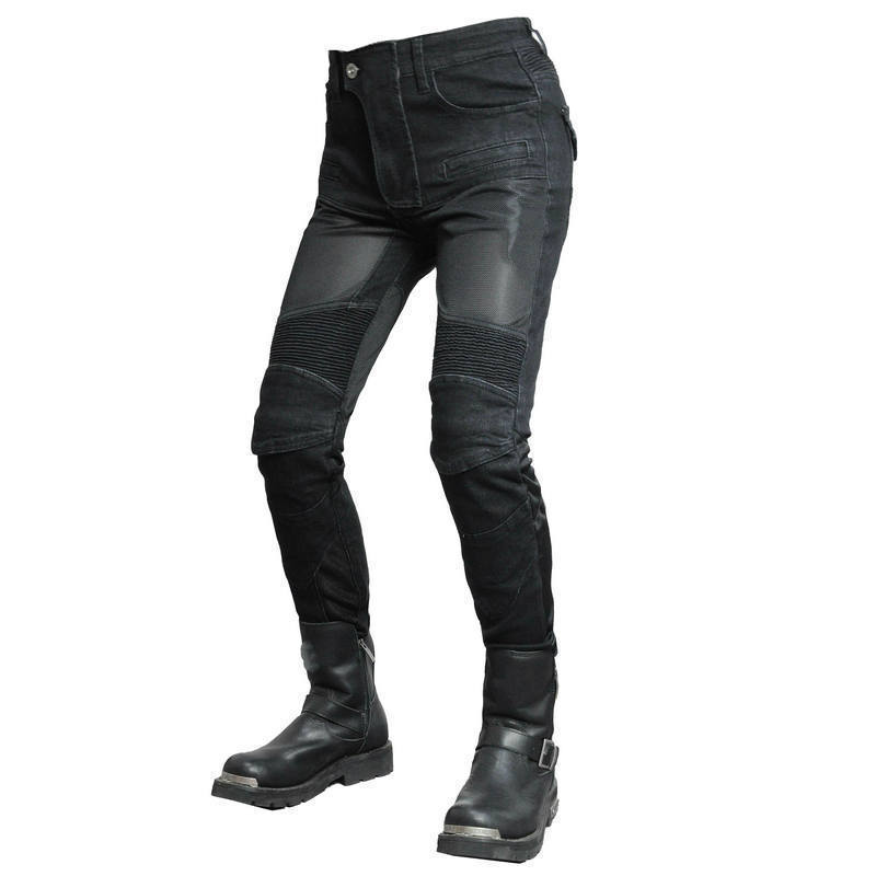 VOLERO verano motocicleta anti-caída pantalones vaqueros de la motocicleta de las mujeres de la motocicleta transpirable ciclismo pantalones alargados equipo de protección