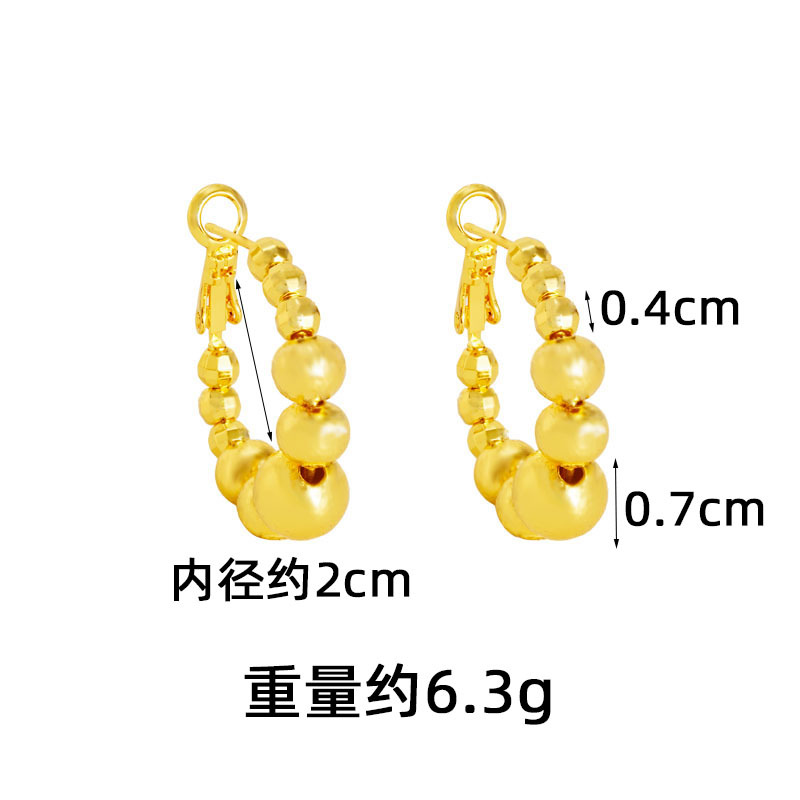 Pendientes de oro de arena antigua transfronteriza, diseño personalizado, perla, temperamento, aretes, lujo ligero femenino, durante mucho tiempo, sin decoloración