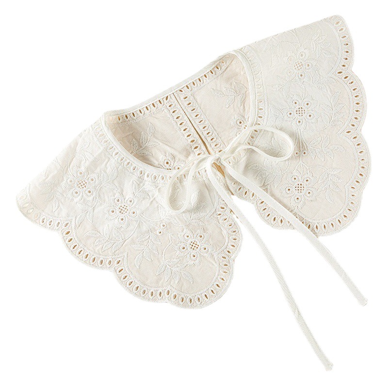Korean Style Shawl Fake Collar Women's Outer Wear Decorative Collar Outer Wear Lace-Up Fake Collar Embroidered Water Soluble Collar
