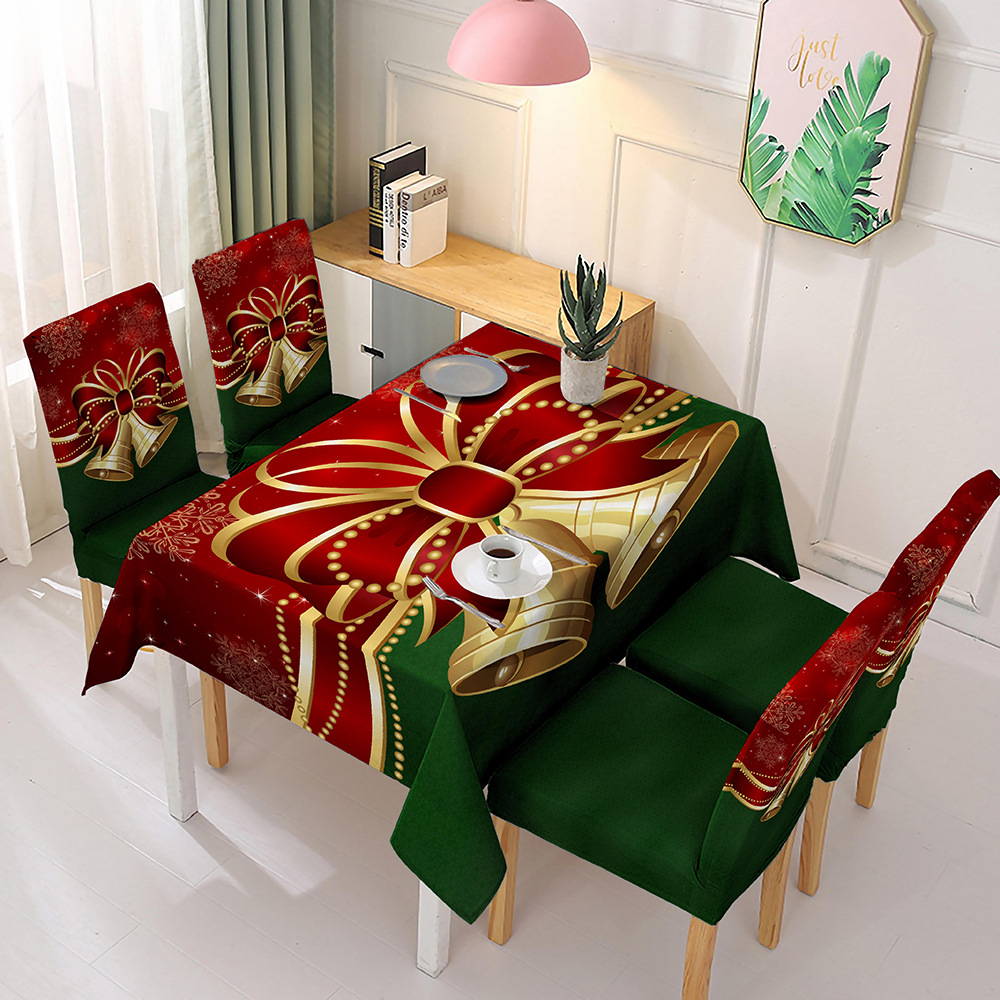 Christmas Vacation Cartoon Snowman Blended Tablecloth Chair Cover display picture 2