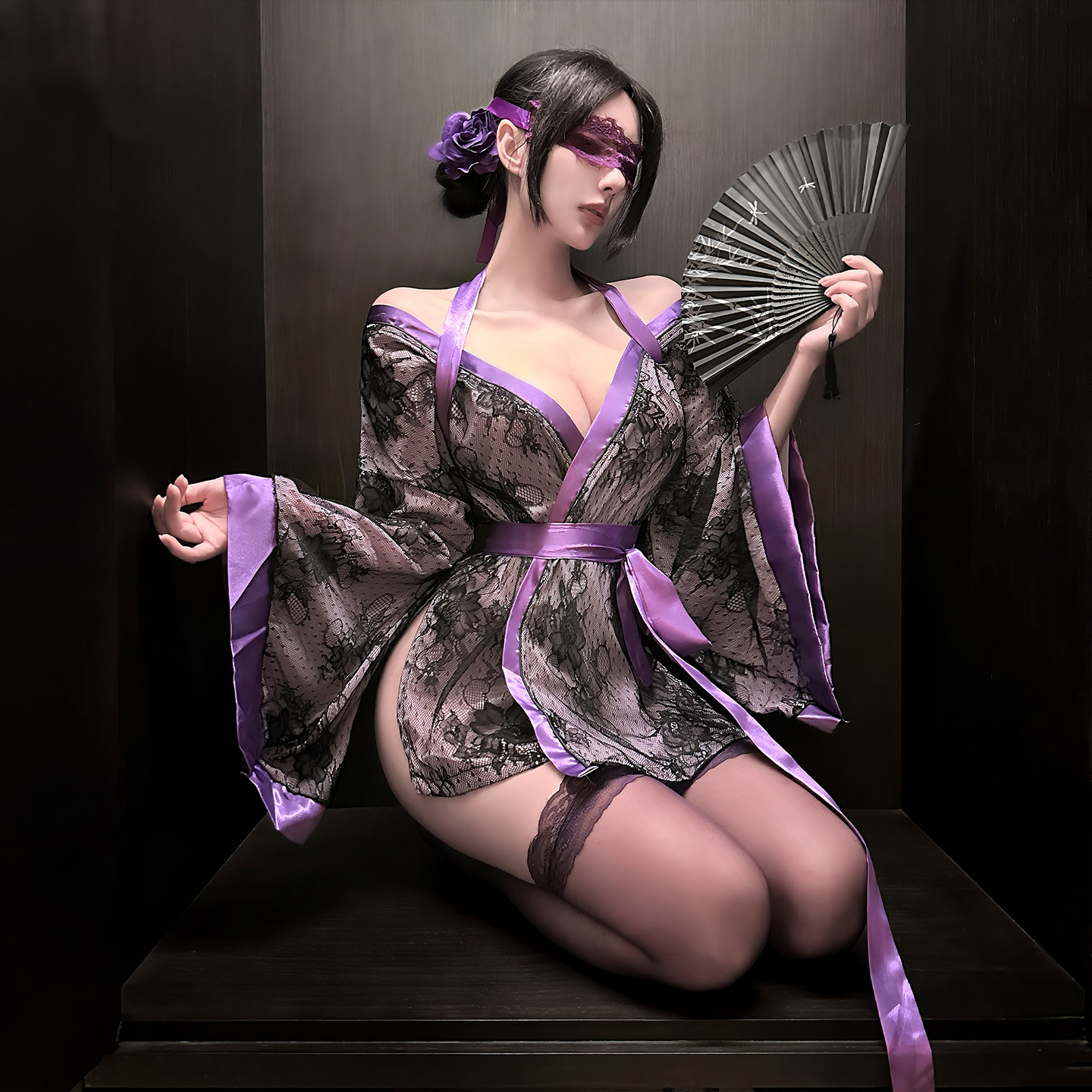 卿社情趣内衣新年款睡裙禁欲系包臀裙吊带抹胸蕾丝制服套装qqny女
