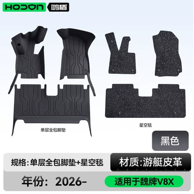 the 2026 new five-seater car, interior | Modelə uyğun ayaqaltı - 212t01weipai-v8x-2026-model-double-layer-foot-mat-black-thickened-black-starry-sky-blanket-shining-starry-sky