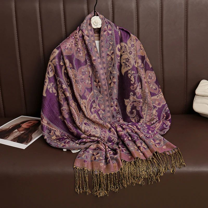 Tassel Blanket Design Thick Pashmina New Winter Warm Shawl W