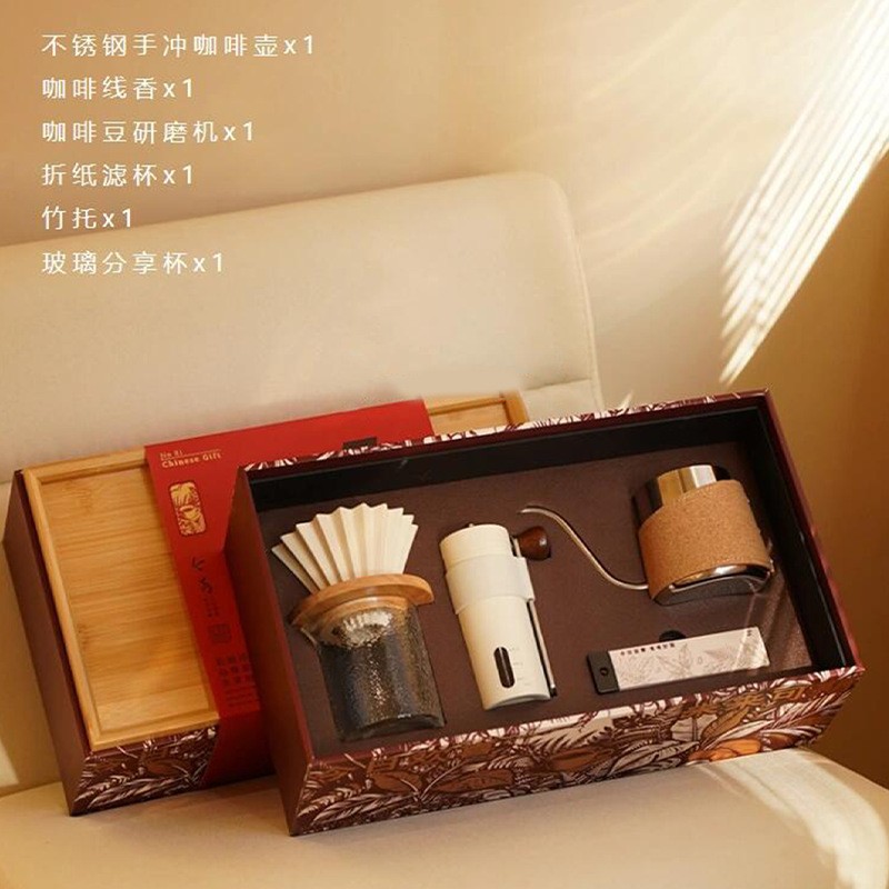 Caja de regalo de Año Nuevo para cafetera de café de alta calidad, taza de café de lujo ligera y de alta calidad