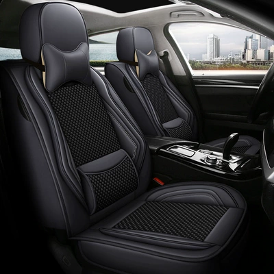 Four Seasons Pad, New Model Full Leather Ice - mysterious-black-solid-waist-standard-version