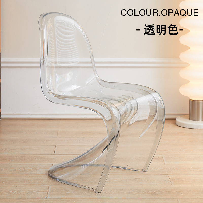 Exportación de silla Pandong silla de comedor blanca silla acrílica transparente respaldo silla casual silla de conversación creativa silla de maquillaje