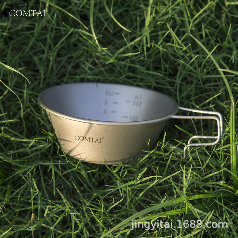 Kang titanio puro platos de titanio platos de titanio platos de platos de titanio al aire libre portátiles tazas de montaña platos de picnic equipos de picnic 300ml