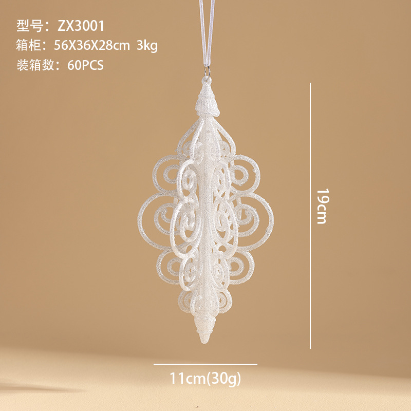 Ventas transfronterizas de champán de Navidad, colgantes de polvo brillante, colgantes de nieve, adornos de árbol de Navidad, props de disparo