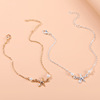 Fashionable metal ankle bracelet, accessory from pearl, European style, suitable for import, simple and elegant design