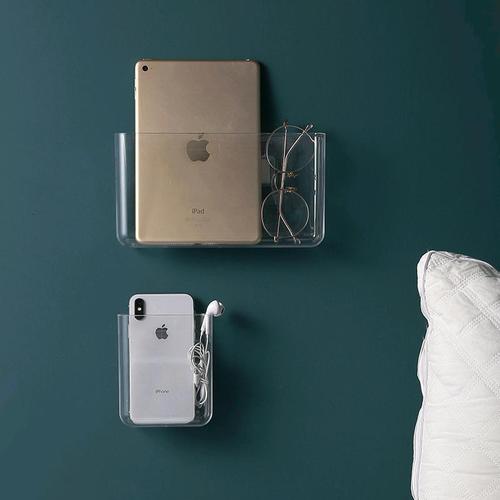 Phone Case without Punching Hole, Wall-mounted Nightstand Shelf, Dorm Room Bedside Organizer, Wall-mounted Storage Box