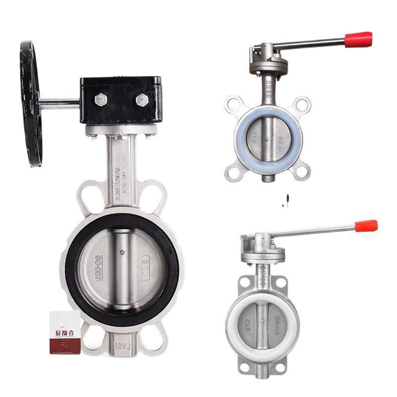 201 304 316不锈钢对夹式D71X-10/16P手动蝶阀DN50 100软密封蝶阀