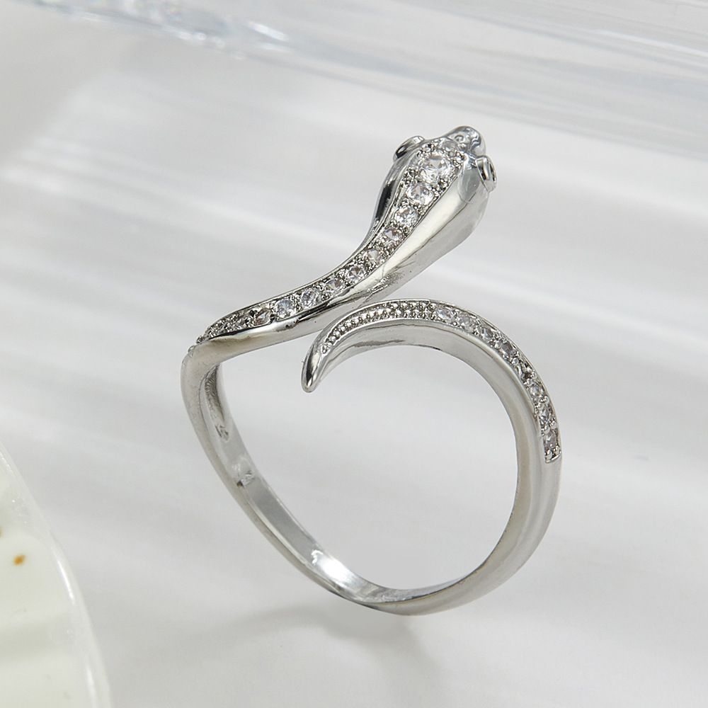 Ornamento Hip Hop Nuovo Prodotto Personalizzato Versatile Zircone Piccolo Serpente Popolare su Internet, Stesso Stile Coda di Moda_voghion.com