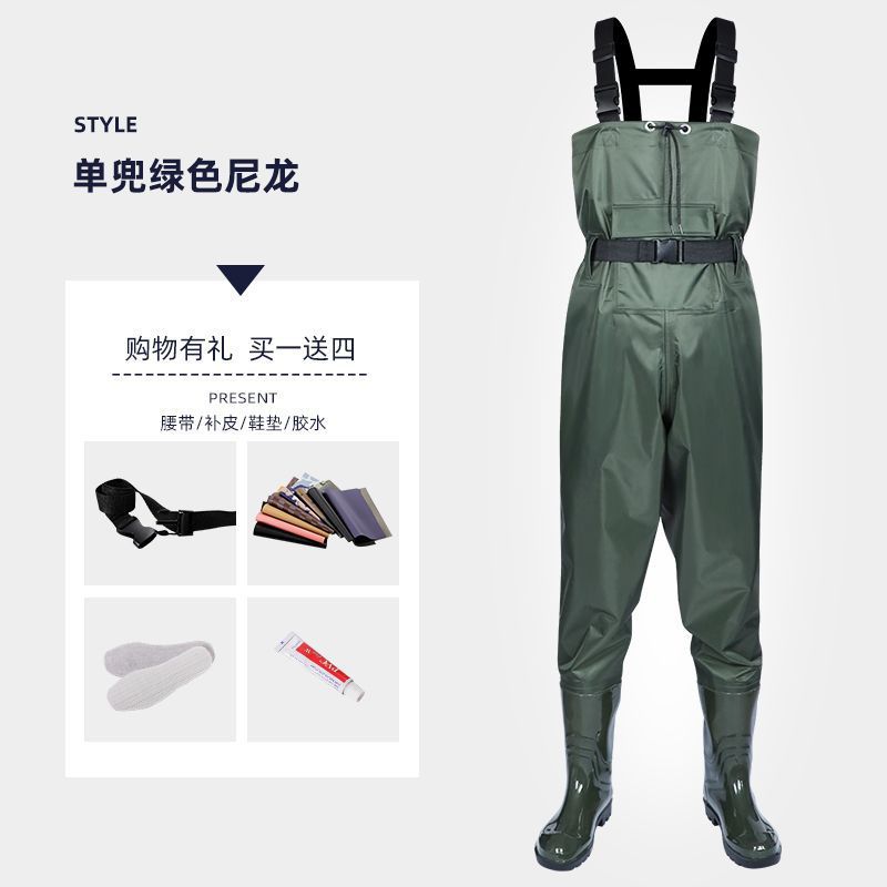 싱글 포켓 그린 나일론 방수 팬츠 [초경량 + 통기성]