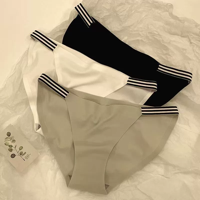 Японская девушка нижнее белье чистого желания бесшовное обнаженное чувство Ice Silk стринги с низкой талией тонкие мягкие дышащие трусы для подъема бедер