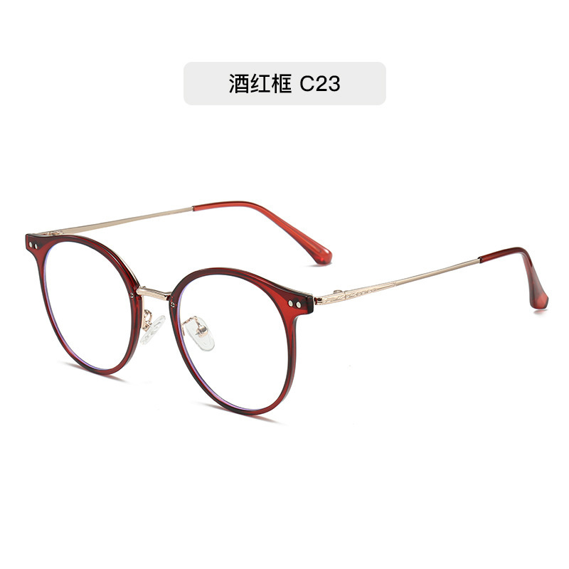 Nuevos marcos redondos marrones fríos anteojos de luz azul TR90 marcos de gafas para hombres y mujeres pueden equiparse con marcos de gafas de miopía